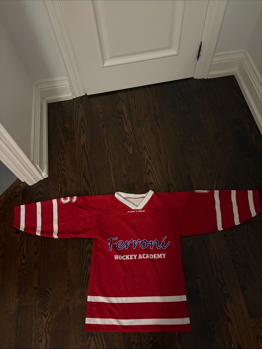 Arrow Red and White Kids Hockey Jersey